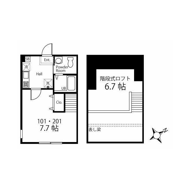 ハーミットクラブハウス鎌倉ビーチ 101号室 間取り