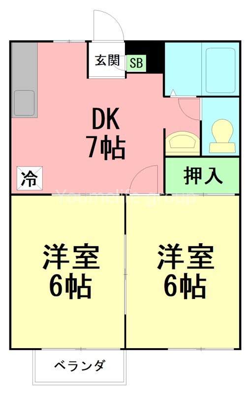エスペーロ鶴嶺 202号室 間取り