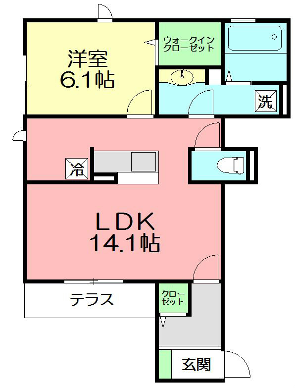 グレイス 101号室 間取り
