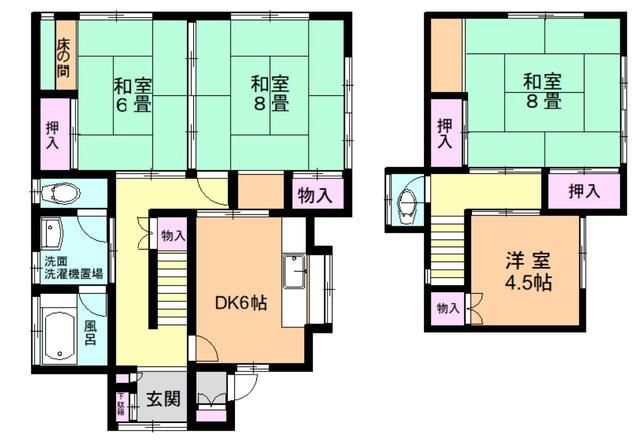 奥津短期貸家 間取り