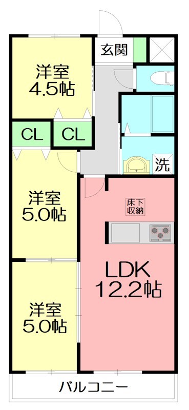 シャトレーアキⅢ 202号室 間取り