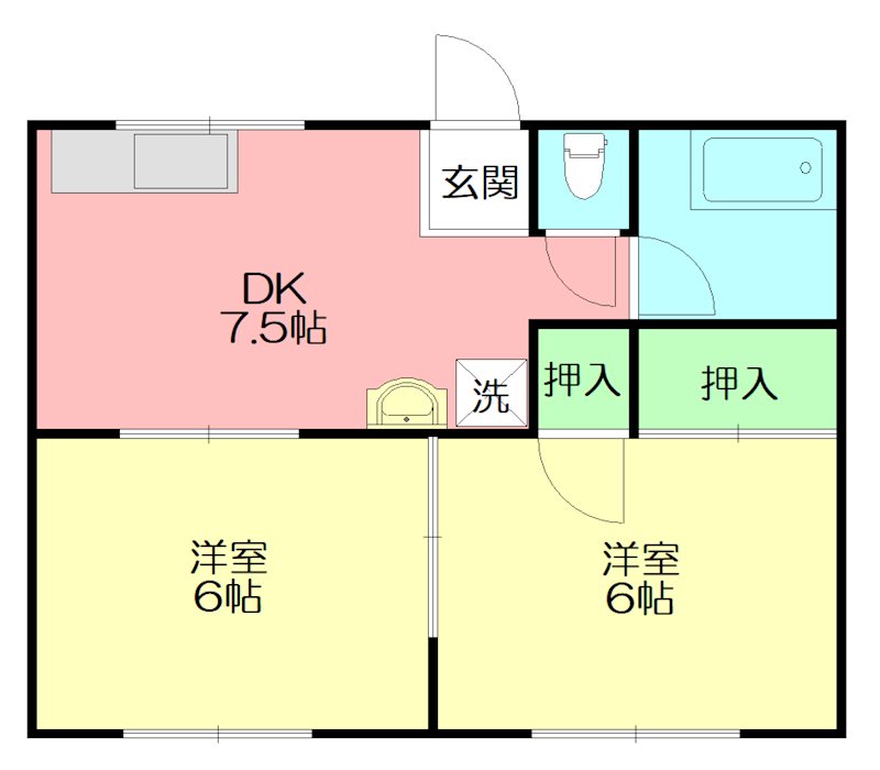メゾンDE三邸 102号室 間取り