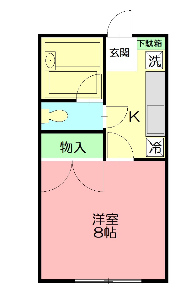 タウンハイツ 202号室 間取り