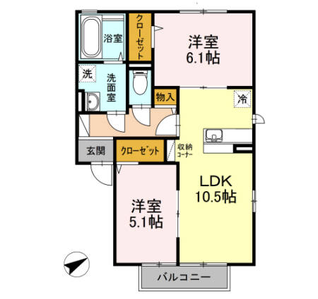 ひまわり  203号室 間取り