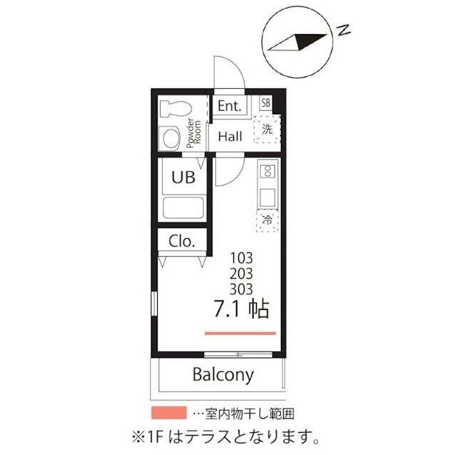 ハーミットクラブハウス　ポルタ 303号室 間取り