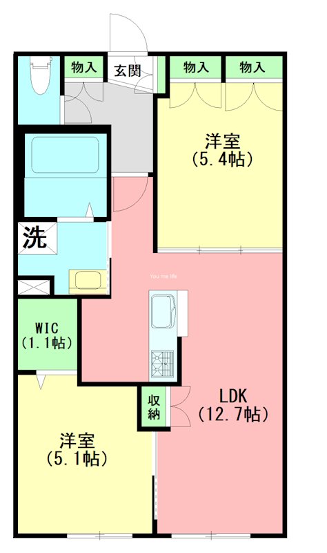 Wela 由比ガ浜 102号室 間取り