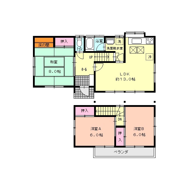 北脇貸家 間取り