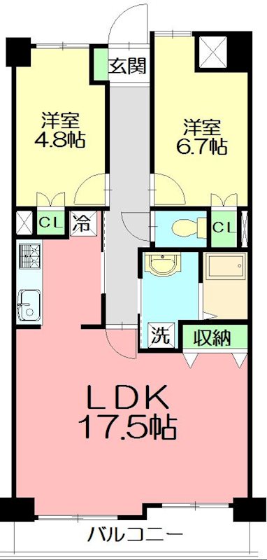 クレール矢沢 603号室 間取り