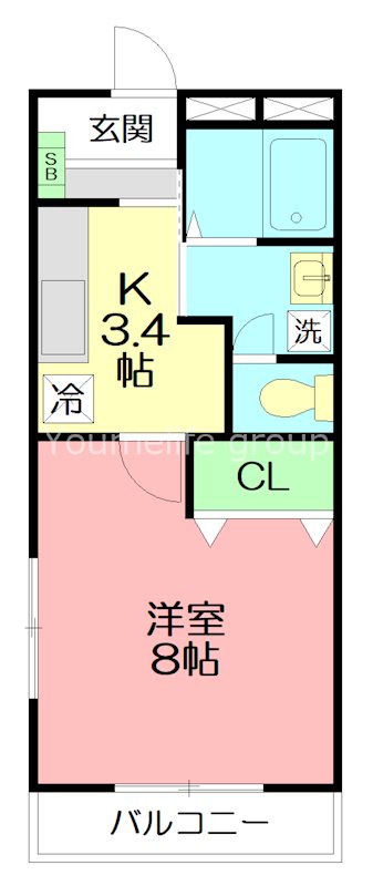 ジュネス宮坂Ⅱ 206号室 間取り