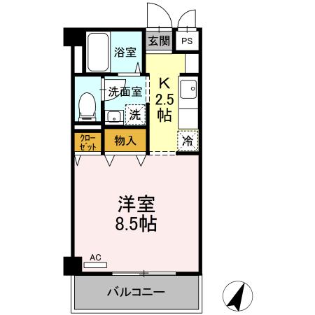 シュクレ大船 317号室 間取り