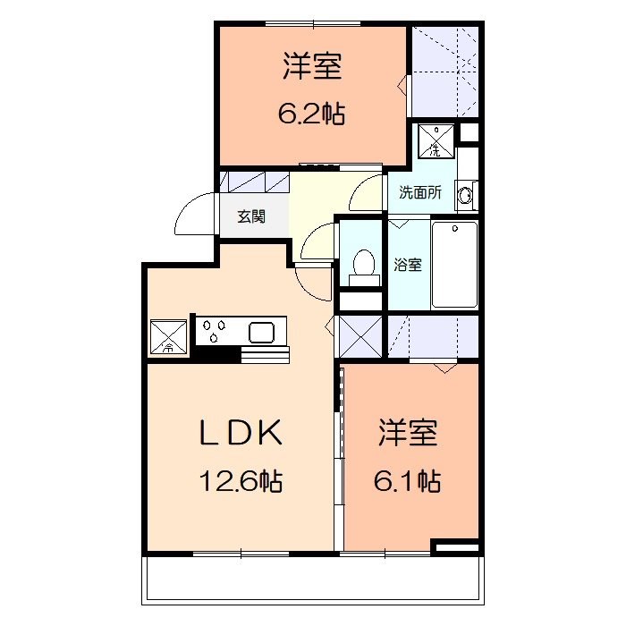 ペピーノひろつぼ 103号室 間取り