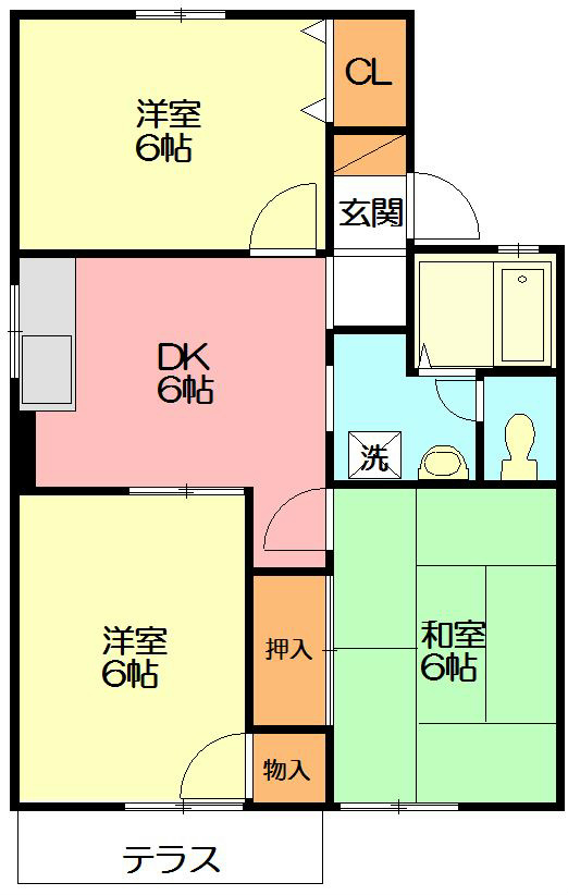 コーポ桜井B 105号室 間取り