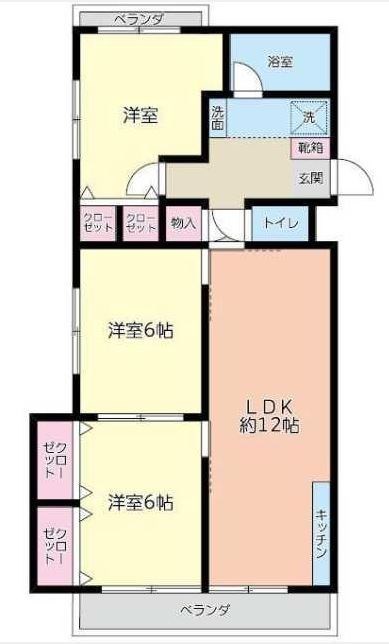 フジビューMⅢ 101号室 間取り