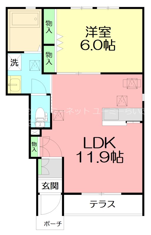 グロン ソレイユ小田原 102号室 間取り