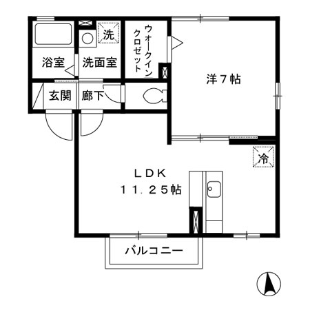 コルムイースト 202号室 間取り