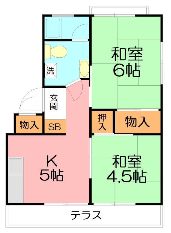 サニーサイド大磯B 201号室 間取り