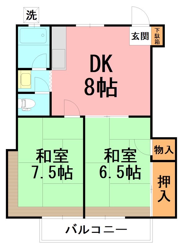 プラザホーム 202号室 間取り