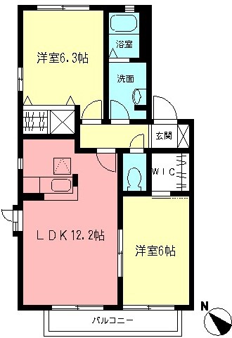 アリエスⅡ 102号室 間取り