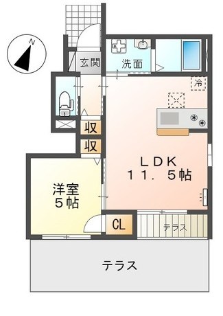 オルテンシア 101号室 間取り