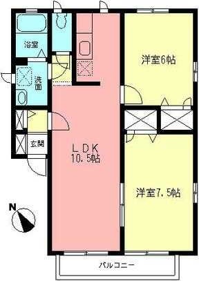 エスポワール立野Ｂ 201号室 間取り