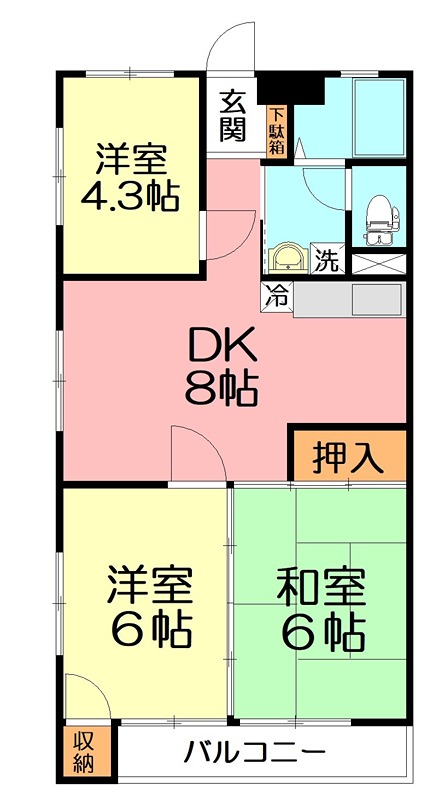 オオタハイツ 205号室 間取り