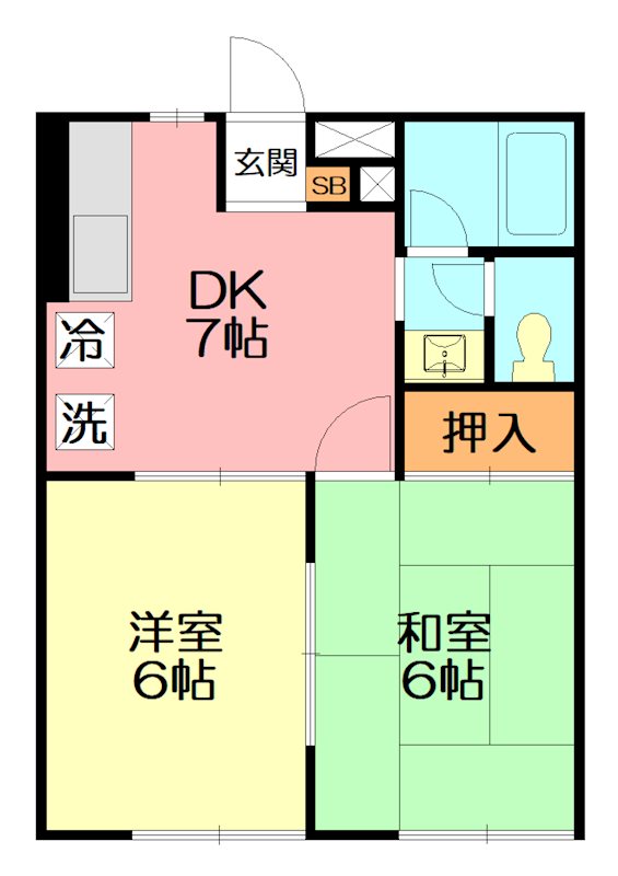 湘南唐ヶ原ハイム 202号室 間取り