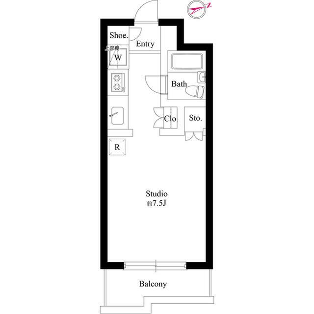 マウロア大磯 0214号室 間取り