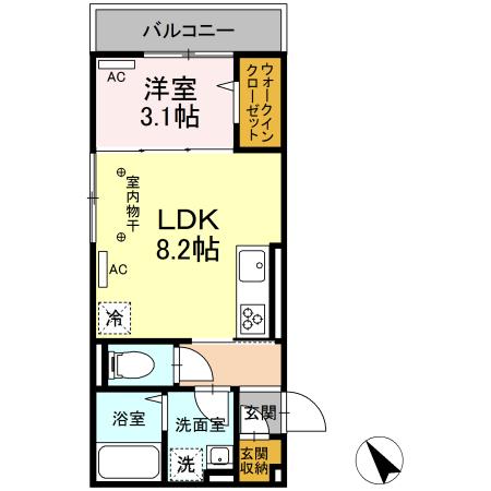 コンフォール夕陽ヶ丘 303号室 間取り