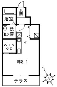 パーシモン 107号室 間取り