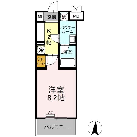 ファンディ平塚 403号室 間取り