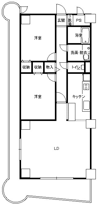 スクリップス 502号室 間取り