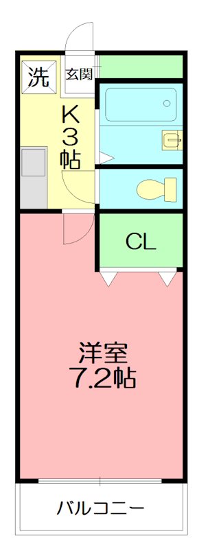 カンパーニュ北矢 102号室 間取り