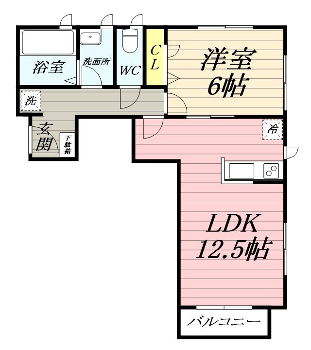 コレクトリビング遠藤 205号室 間取り