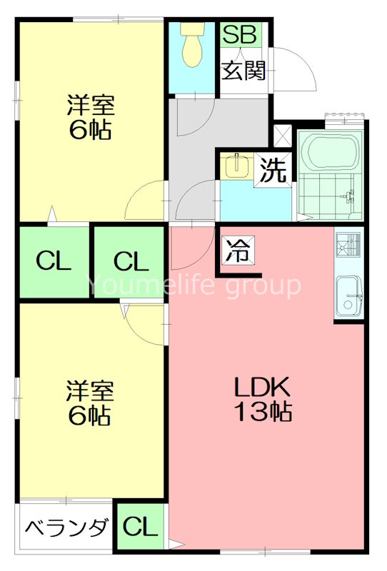 ガーデンスクエアA 105号室 間取り
