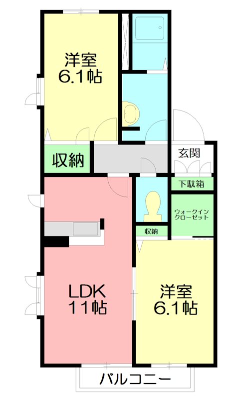アドニスⅡ 202号室 間取り