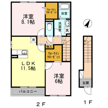 ヴィラボナール Ⅰ 201号室 間取り