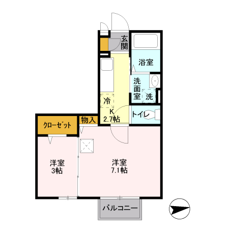 モナリエ稲荷森 101号室 間取り