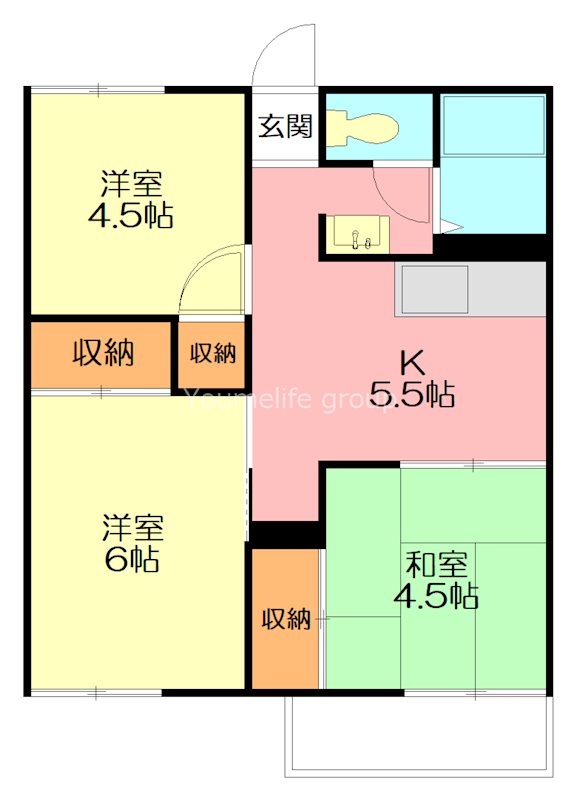 湘光ハイツ 202号室 間取り