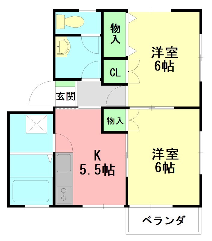 コーポタチバナ 201号室 間取り