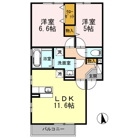 WIT小田原 201号室 間取り