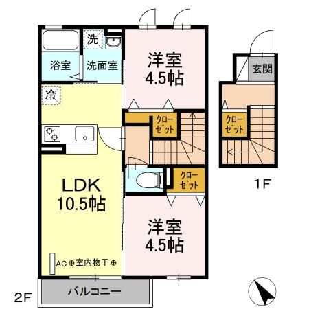 グランモア柳川 202号室 間取り