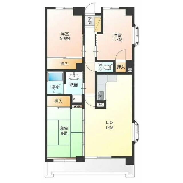 グリーンパーク 201号室 間取り