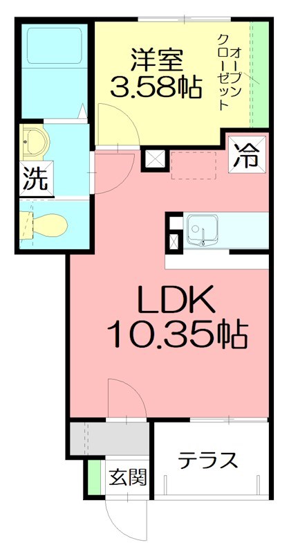 サン・サンスプリング 103号室 間取り