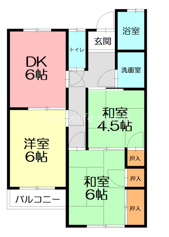 【短期契約のみ】達上ケ丘ハイツ A202号室 間取り