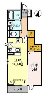 ヴィルヌーヴ　B棟 107号室 間取り