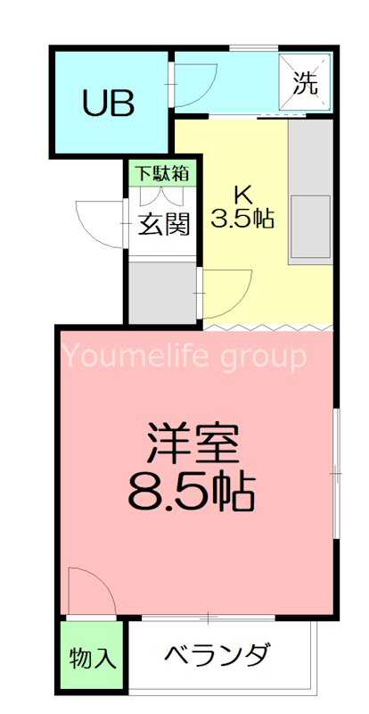ロッキーホーム扇町 404号室 間取り