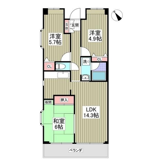 パストラル渋沢（天幸ビル８０） 205号室 間取り