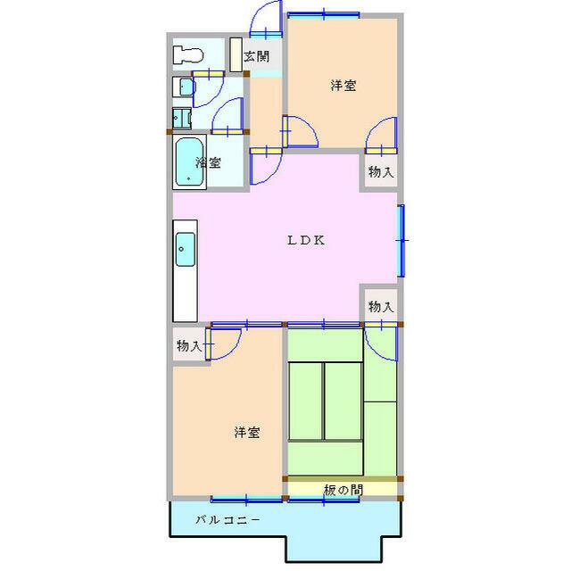 コーポ山室 206号室 間取り