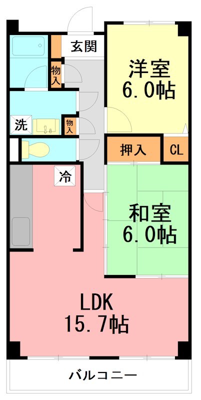 メルベーユ岡部 102号室 間取り
