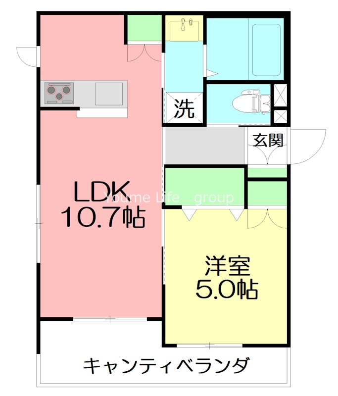 Chalet 片瀬 102号室 間取り